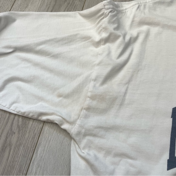 Brandy Melville Tshirt new york long sleeve crop oversized womens White one size - Picture 5 of 7